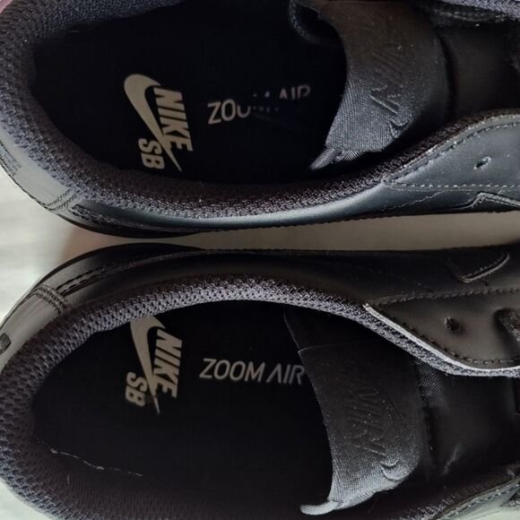 Rare Nike Blazer Low Top Black Leather Skate SB Shoe Men's Size 9 2017 SAMPLE - Picture 7 of 10